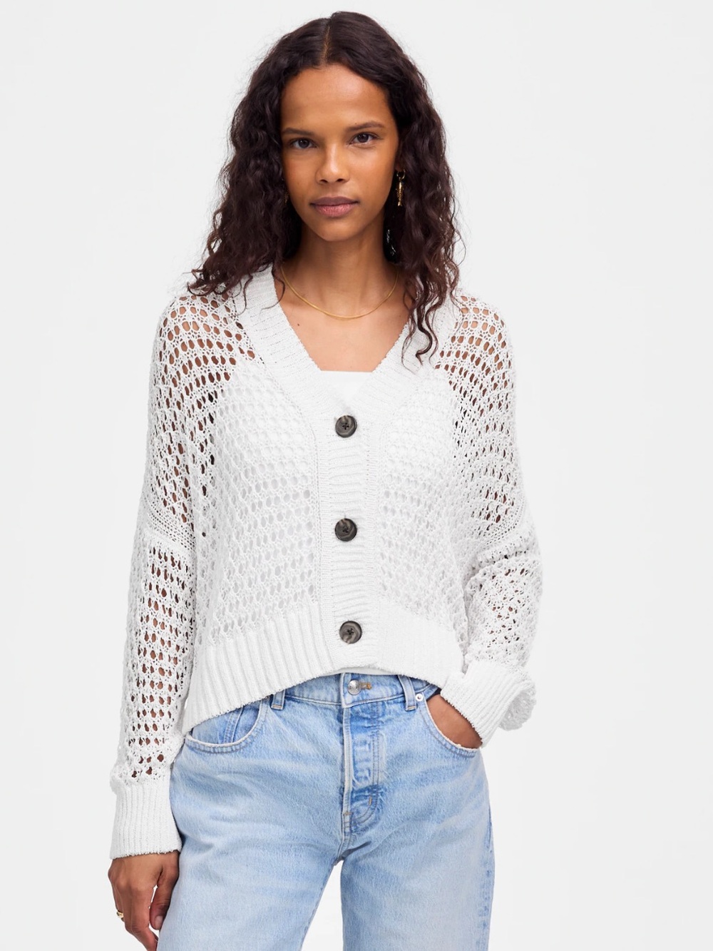 Madewell Open-Stitch V-Neck Cardigan NWT size small